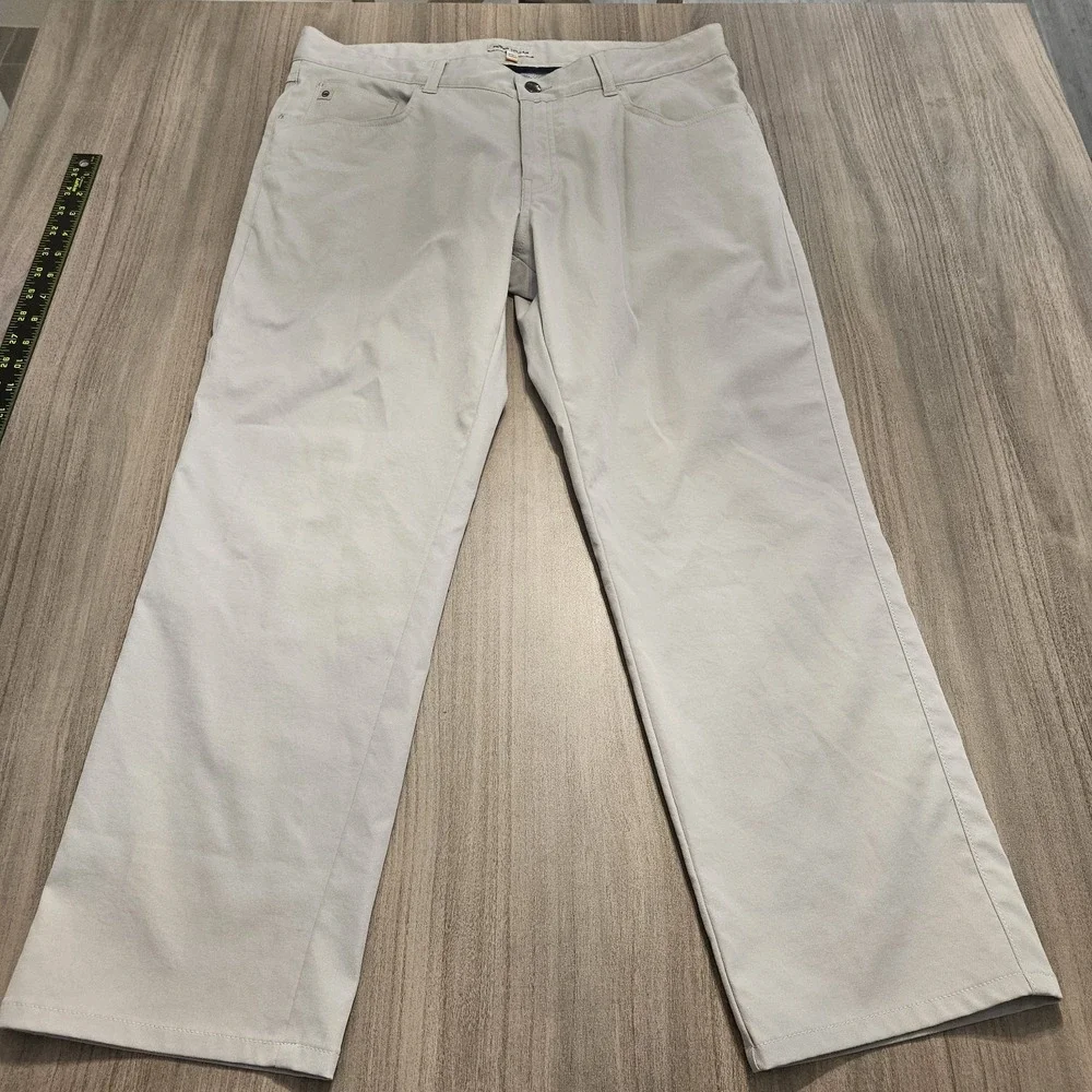 Peter Millar‎ EB66 Pants Mens 35x26 Gray Performance Stretch Tag 35x32 HEMMED